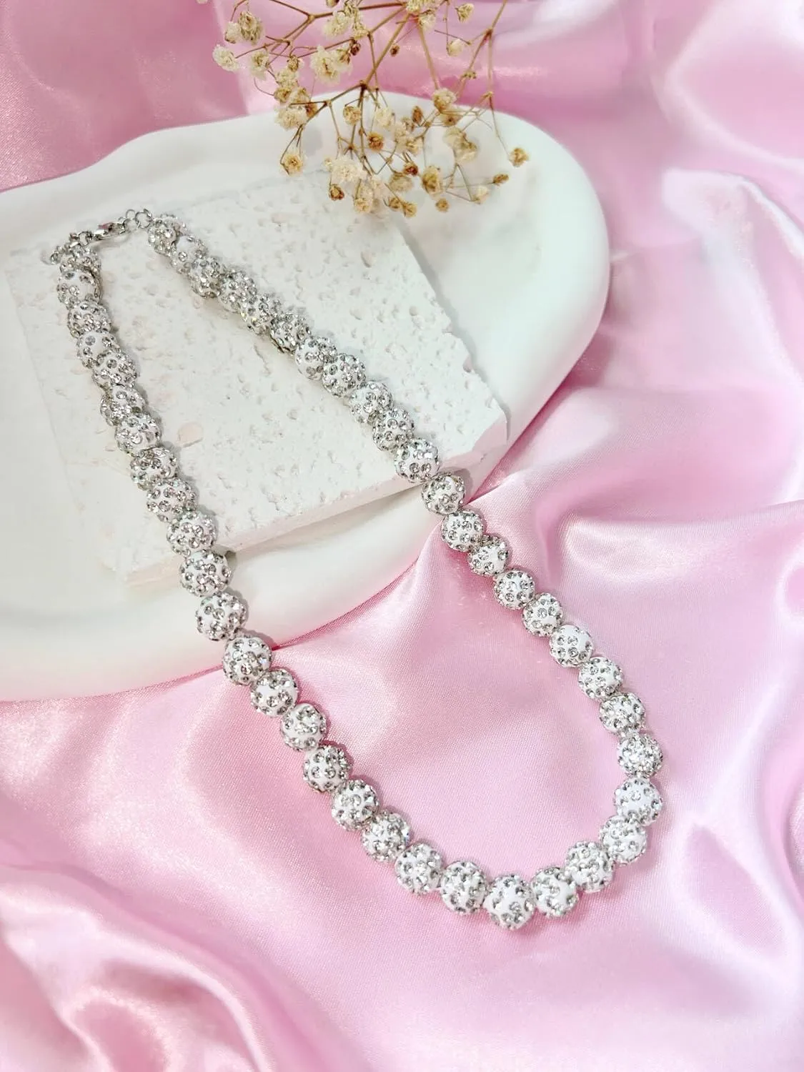 Baseball Necklaces for Men Women Ice Collection Necklace Rhinestone Clay Bead Baseball Bling Drip Necklace Cool Gifts for Baseball Players