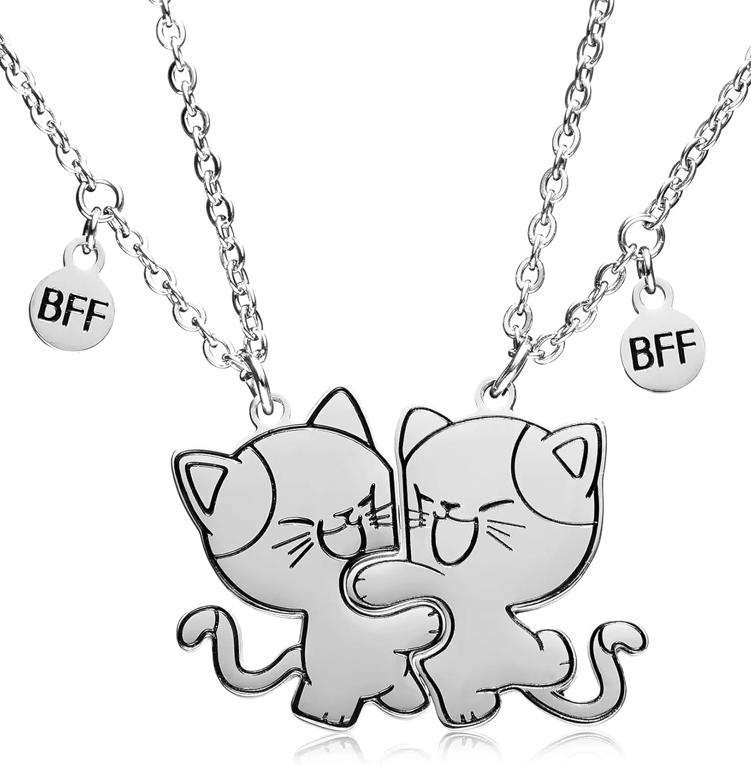 Best Friend Pendants Jewelry BFF Necklace 2 Gifts Matching Friendship Necklaces for 2 Teen Boys Girls Bestie Sister.