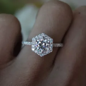 Bicheng Artificial Mossang Diamond Jewelry Ring, Marriage Proposal Diamond Ring Couple Ring Engagement Diamond Ring Female (9)