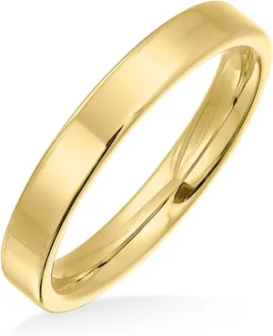 Bling Jewelry Unisex Personalized Plain Simple Thin Cigar Flat Couples Titanium Wedding Band Rings For Men Women Polished Black Silver Rose Gold Tone Comfort Fit 3MM