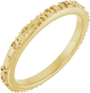 Bonyak Jewelry 14k Yellow Gold Faith Not Fear Ring Charming, Size 6