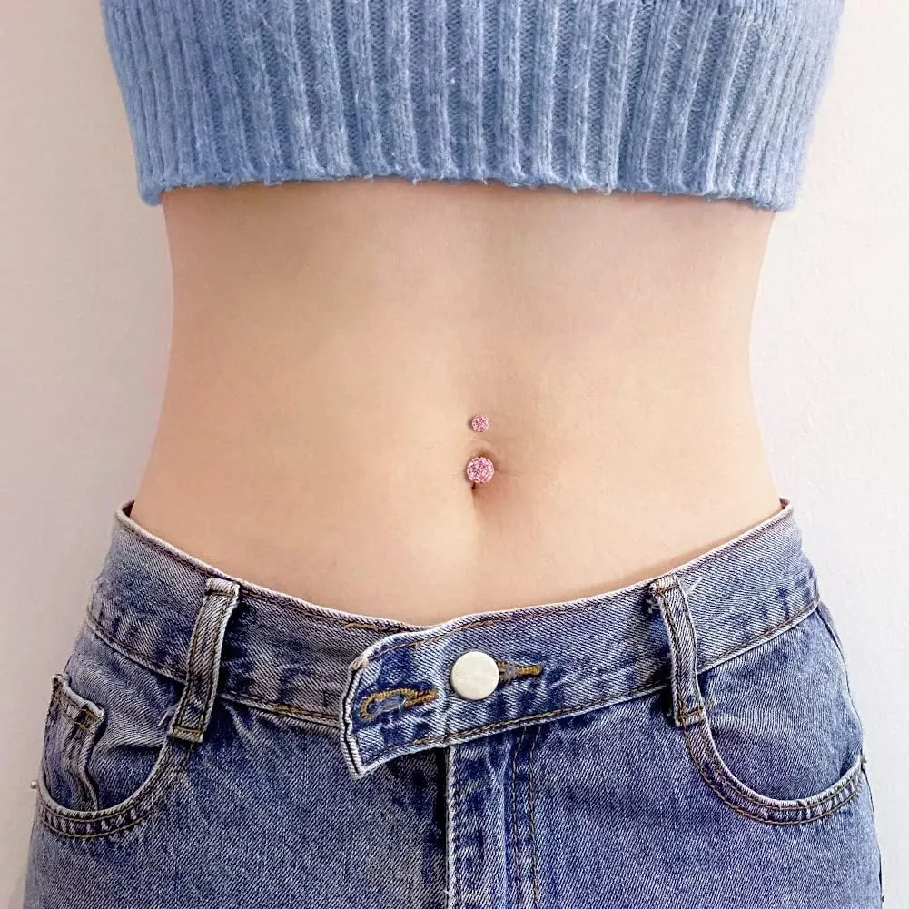 Briana Williams Belly Button Ring Belly Rings Belly Button Piercing Gold Belly Button Ring for Women Clicker Belly Ring Belly Piercing Stainless Steel 14g 10mm Blley Navel Rings Piercing Jewelry