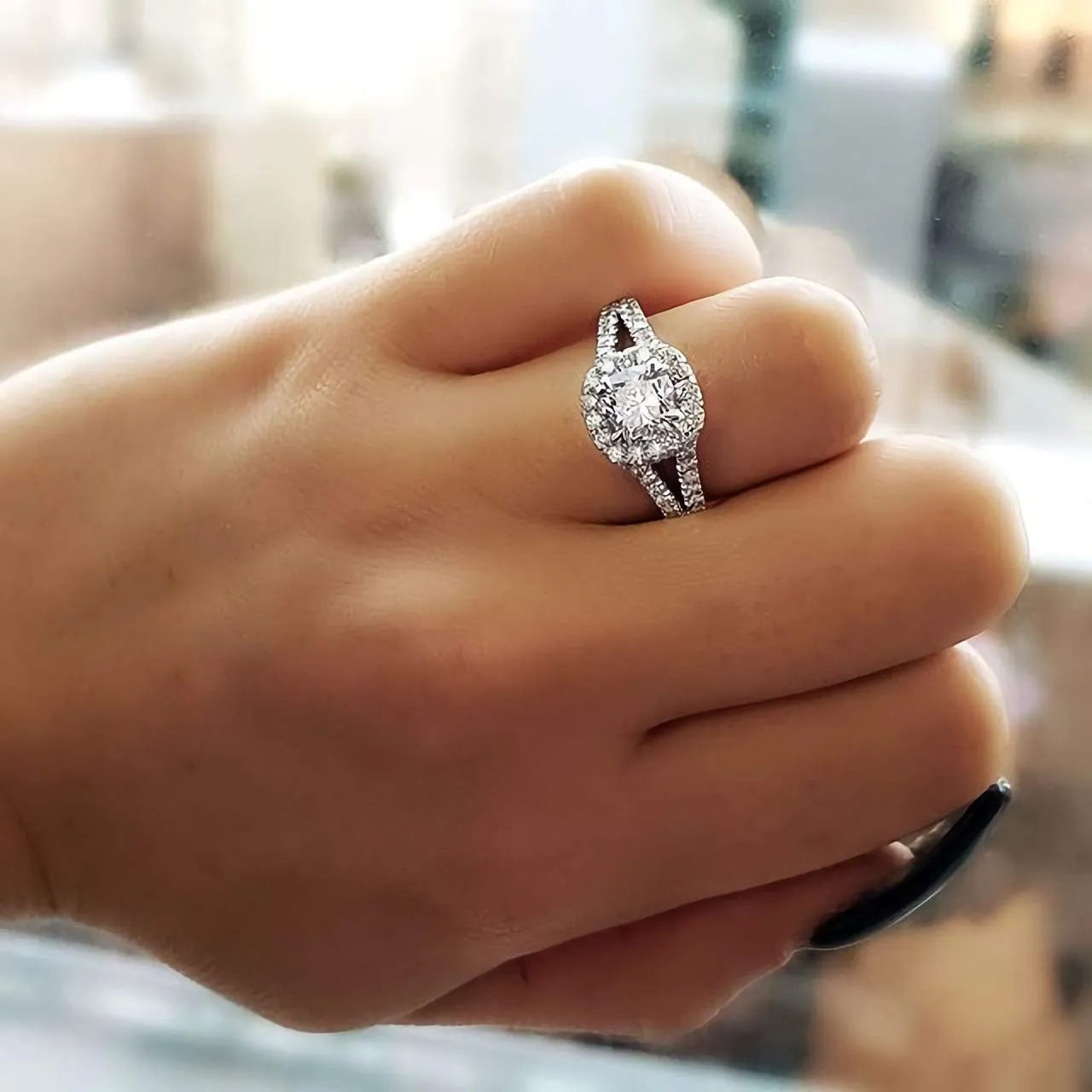 Bridal Set 1-3 Carat (ctw) 5A Cubic Zirconia engagement rings for women Platinum Plated Silver ring Cubic Zirconia rings