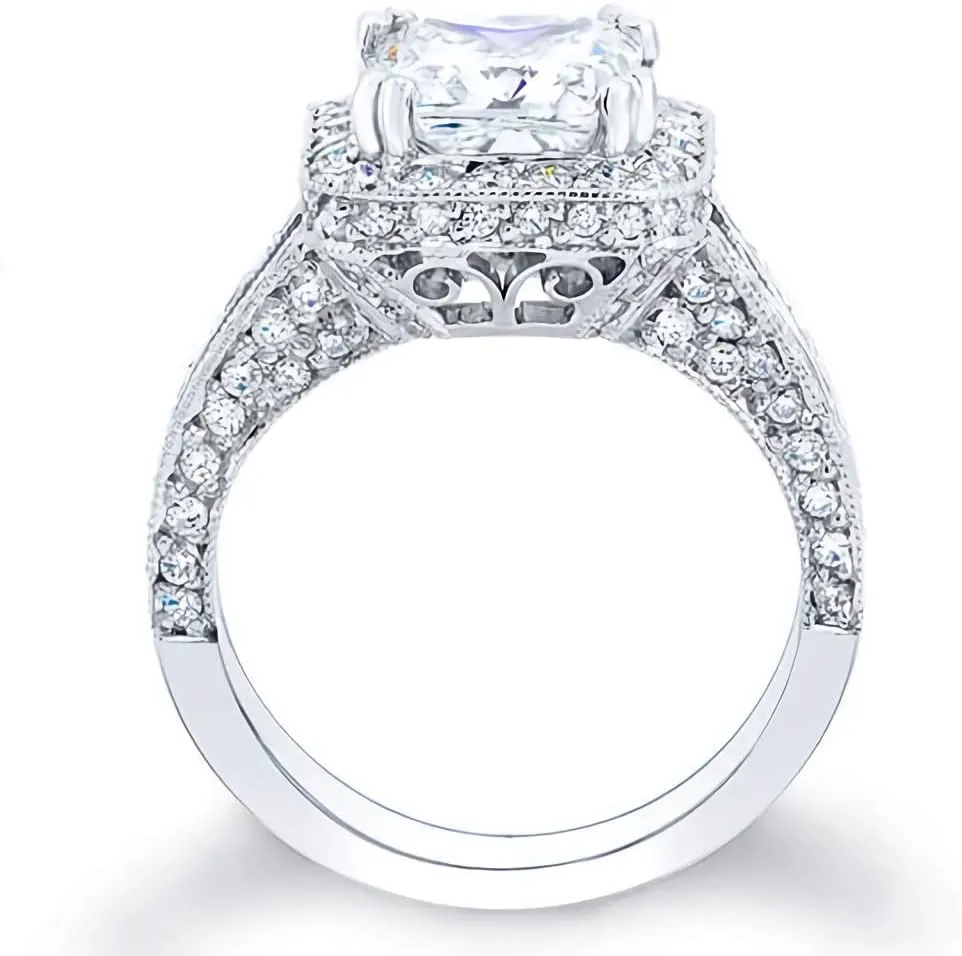 Bridal Set 1-3 Carat (ctw) 5A Cubic Zirconia engagement rings for women Platinum Plated Silver ring Cubic Zirconia rings
