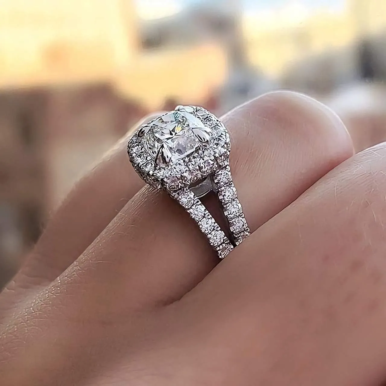 Bridal Set 1-3 Carat (ctw) 5A Cubic Zirconia engagement rings for women Platinum Plated Silver ring Cubic Zirconia rings