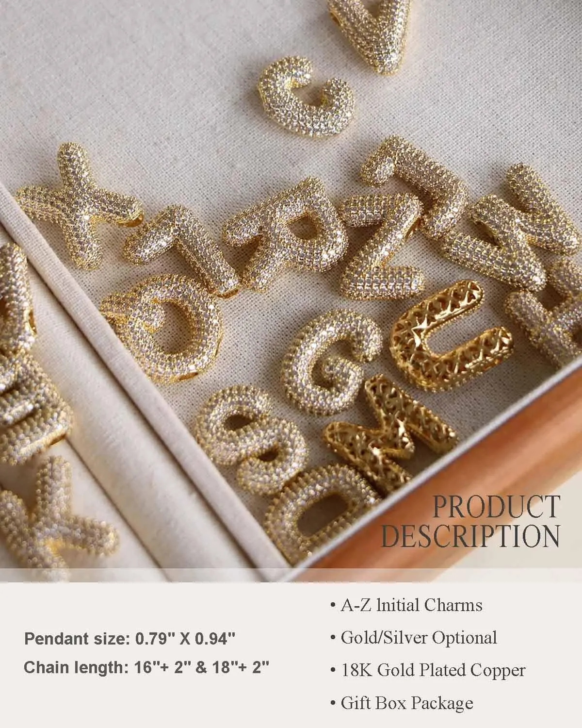 Bubble Letter Necklace, 18K Gold Plated Layered Balloon A-Z Initial Necklace for Women, Chunky Letter Pendant Necklace Dainty Jewelry Gift