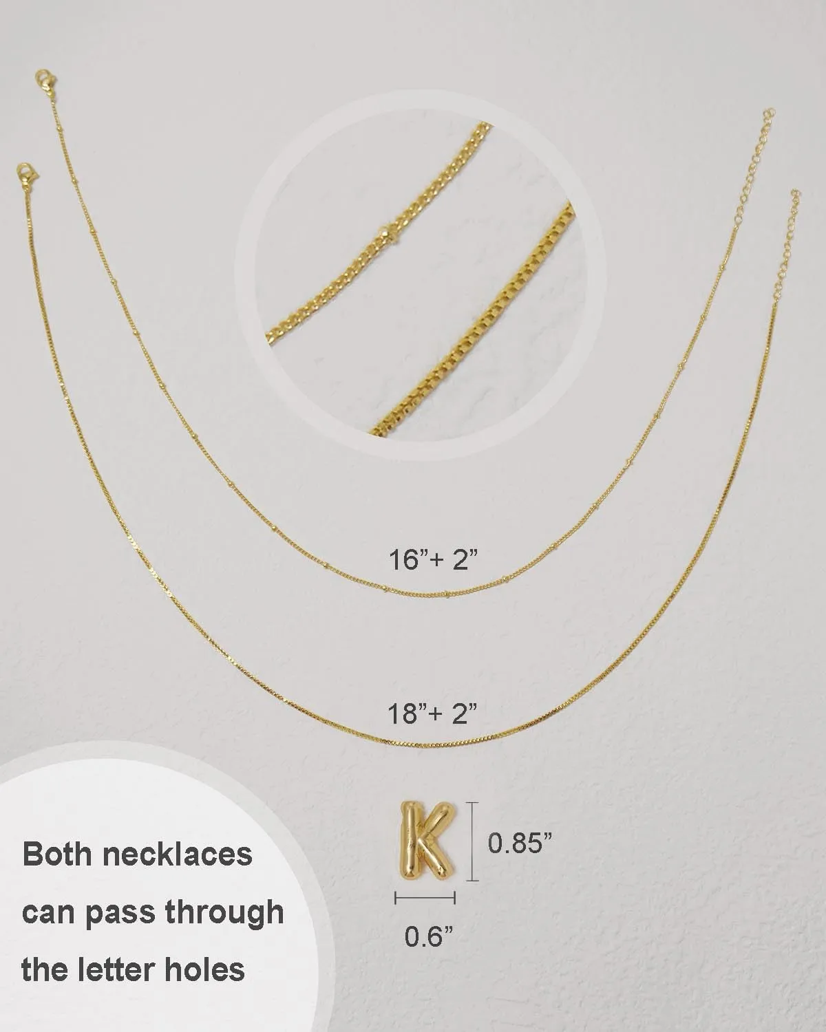 Bubble Letter Necklace, 18K Gold Plated Layered Balloon A-Z Initial Necklace for Women, Chunky Letter Pendant Necklace Dainty Jewelry Gift