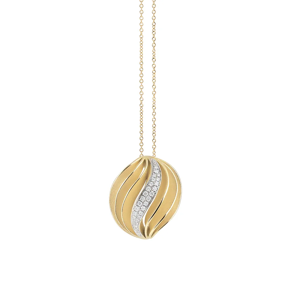 Cammilli Velaa Necklace 18ct Yellow Sunrise Gold with Diamonds