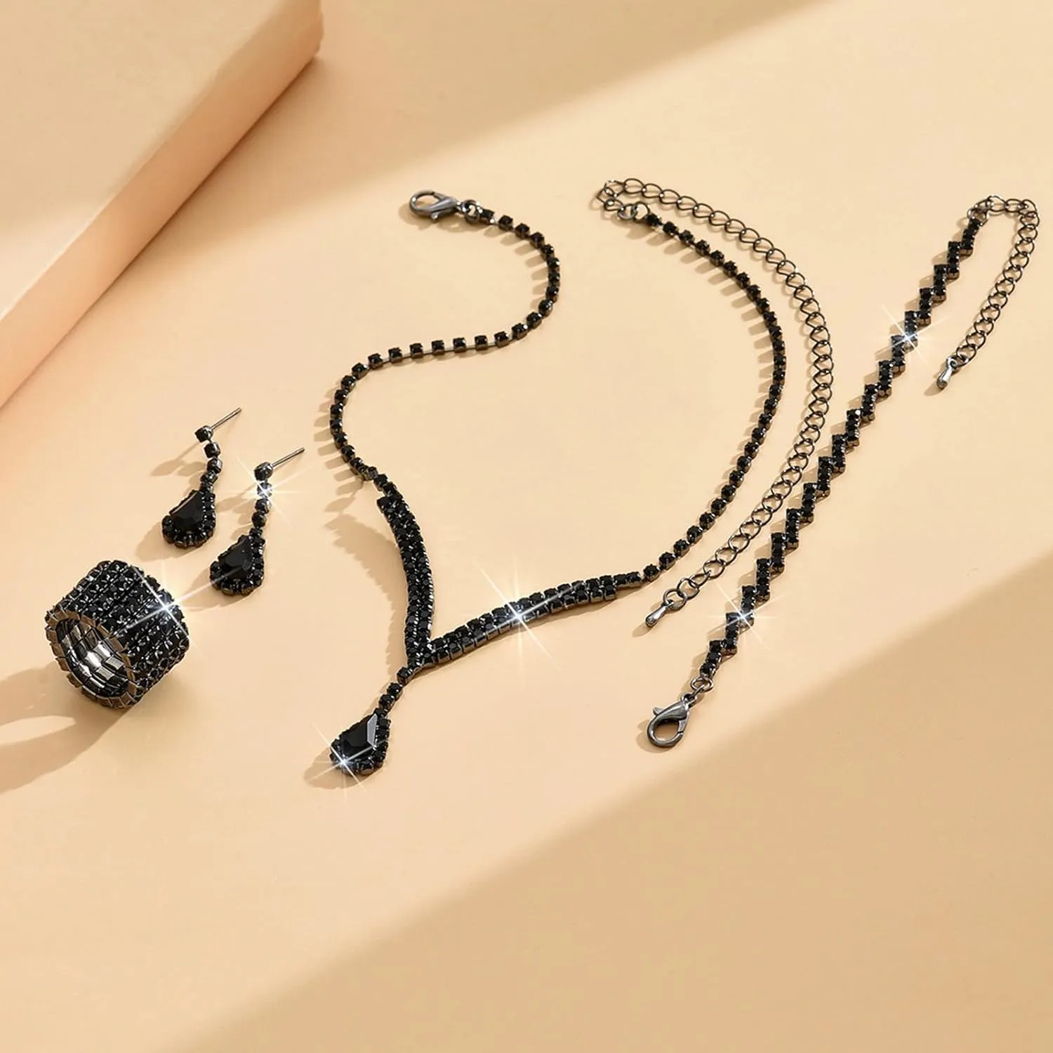 choice of all Wedding Jewelry Set for Brides Bridesmaids Silver Rhinestone Necklace Earrings Bracelet Sets Formal Costume Jewelry Prom Jewelry Sets for Women