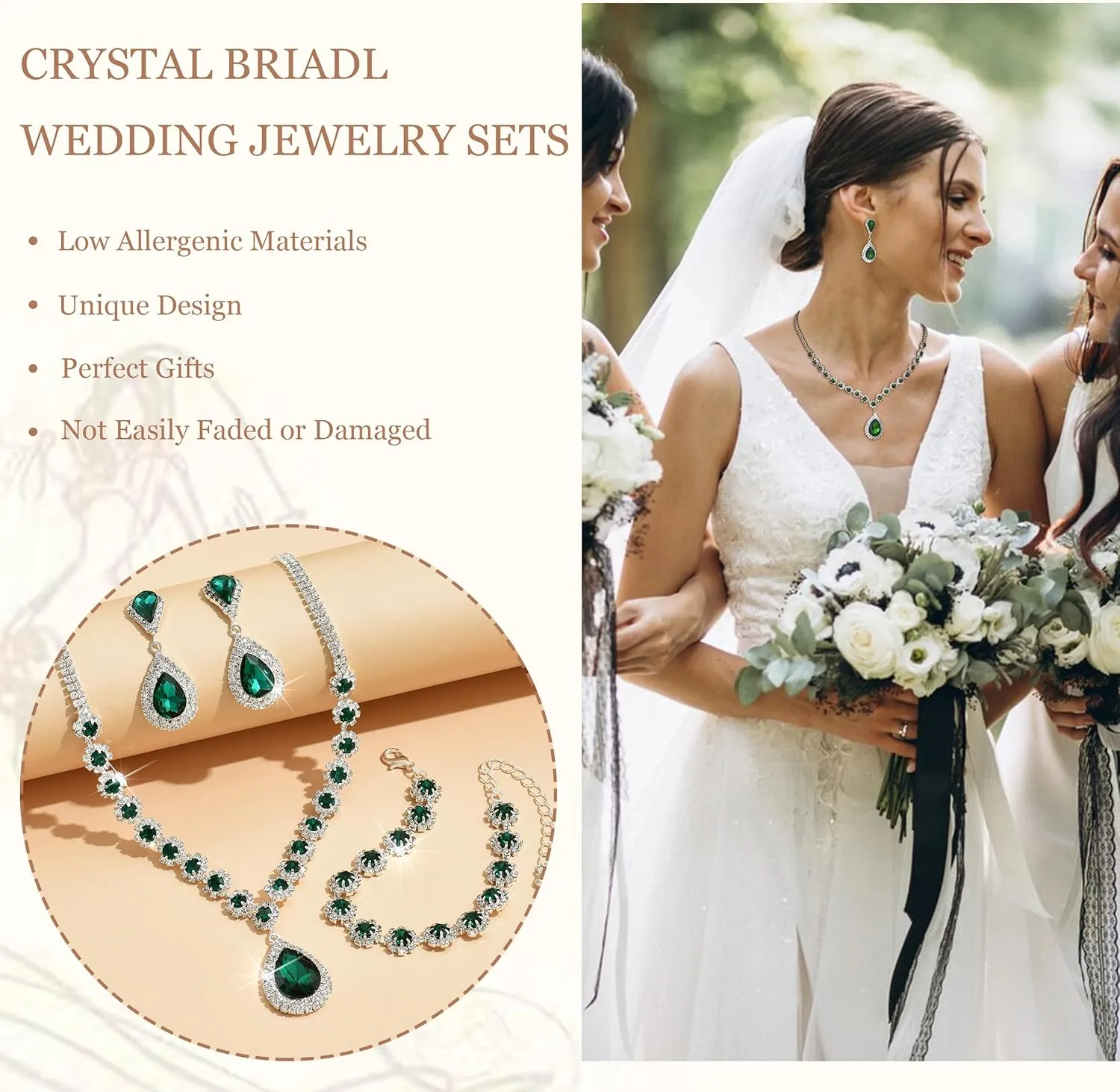 choice of all Wedding Jewelry Set for Brides Bridesmaids Silver Rhinestone Necklace Earrings Bracelet Sets Formal Costume Jewelry Prom Jewelry Sets for Women