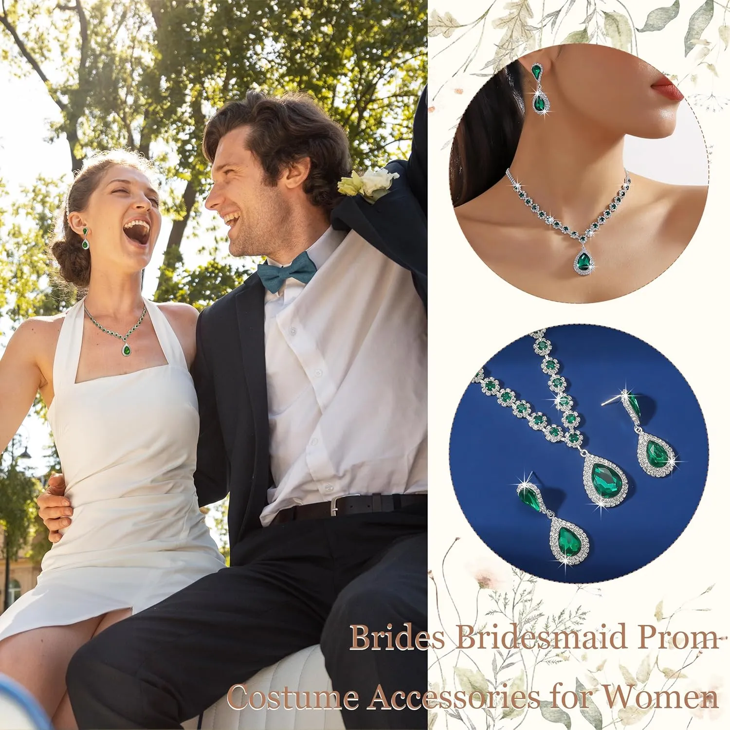 choice of all Wedding Jewelry Set for Brides Bridesmaids Silver Rhinestone Necklace Earrings Bracelet Sets Formal Costume Jewelry Prom Jewelry Sets for Women