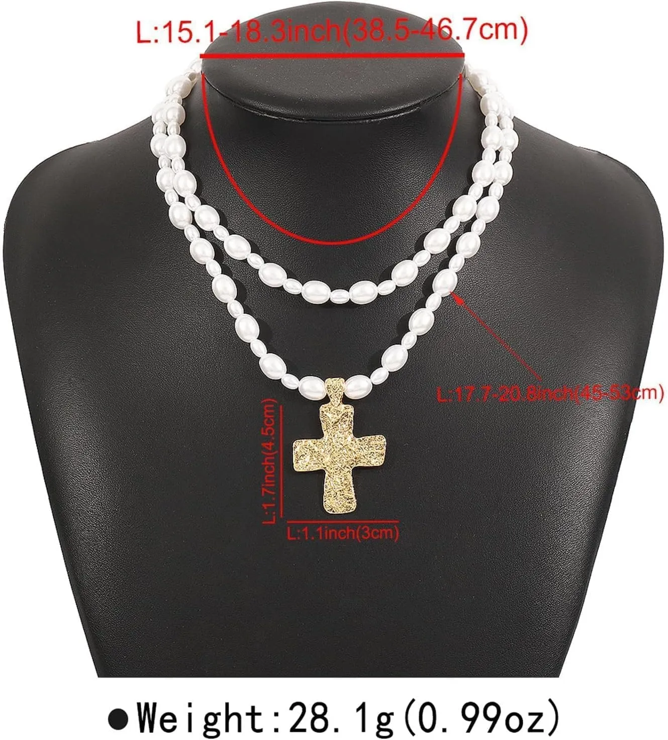 Chunky Gold Necklace Cross Statement Necklace for Women Layered Cross Necklaces Jewelry First Communion Gifts