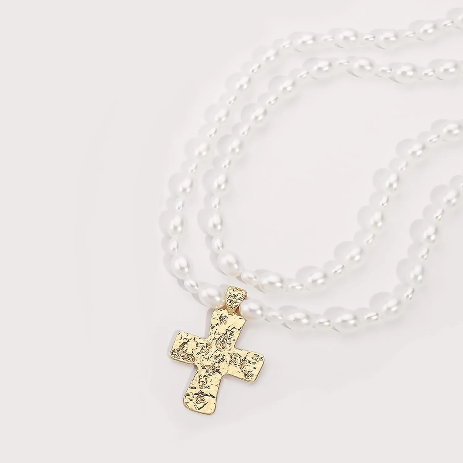 Chunky Gold Necklace Cross Statement Necklace for Women Layered Cross Necklaces Jewelry First Communion Gifts