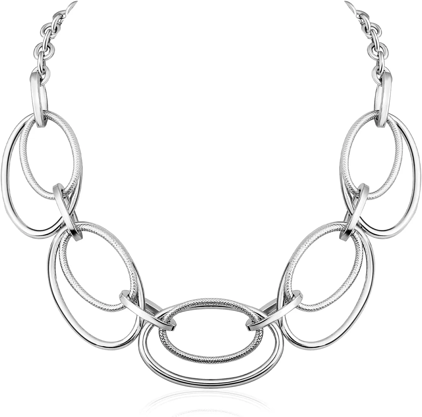 Chunky Gold Necklace for Women: 14k Gold Plated Loop Chain Link Statement Choker Necklace for Women - Chunky Fashion Pendant Jewelry