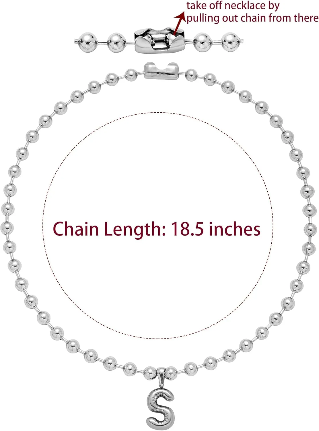 Chunky Initial Charm Necklaces for Women Dainty Ballon Letter Pendant Choker Beaded Statement Necklace for Men Unisex Personalized Jewelry Gift