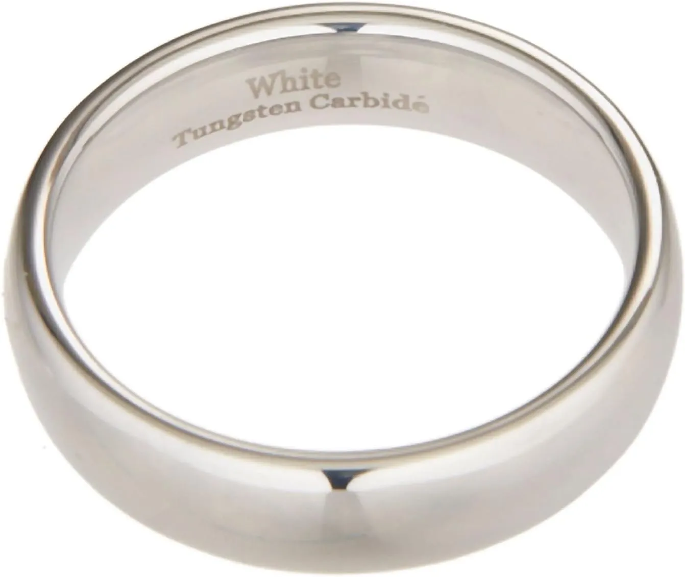 Classic Mirror Polished White Tungsten Carbide 2mm to 10mm COMFORT FIT Wedding Band Ring