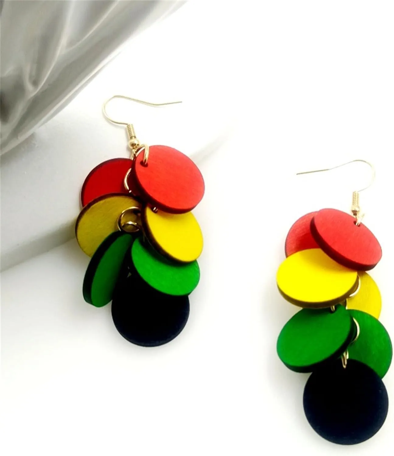 coadipress Handmade Wood Earrings for Women Unique Vintage Boho Ethnic Lightweight Natural Wooden African Round Leaf Geometric Dangle Drop Rasta Earrings Bohemian Statement Jewelry