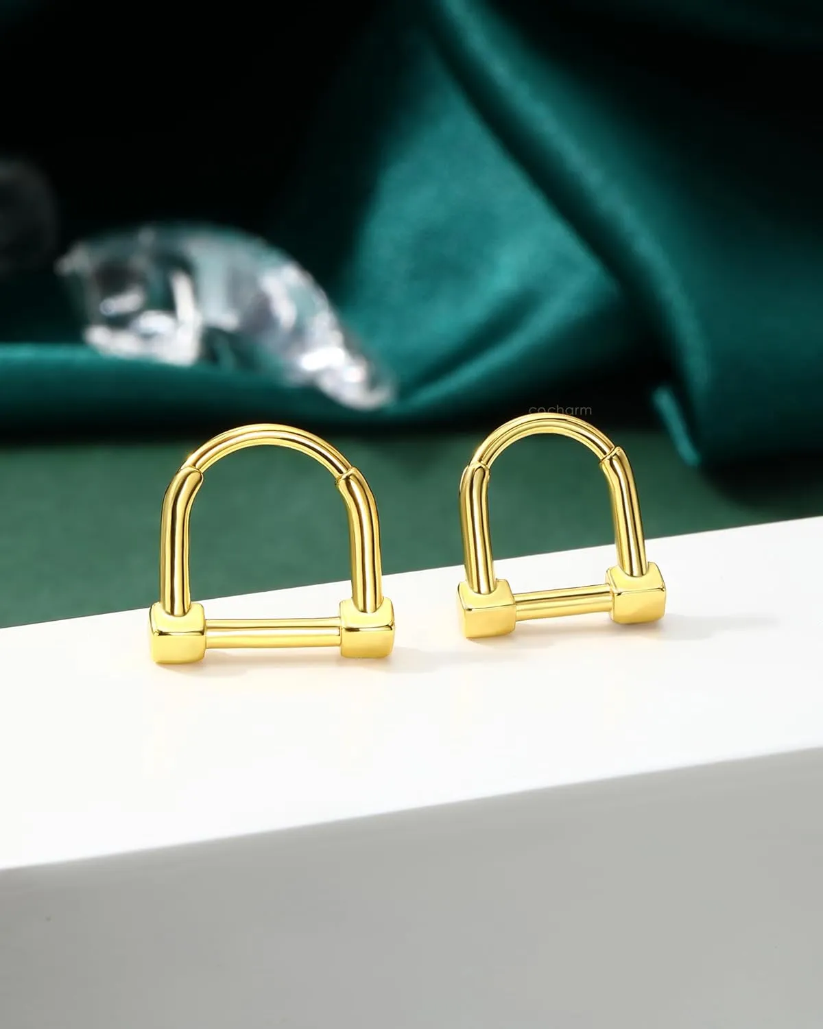 COCHARM Hinged Latch Septum Rings 16G Septum Nose Rings Stainless Steel Daith Rook Earrings for Women Men Daith Rook Piercing Jewelry