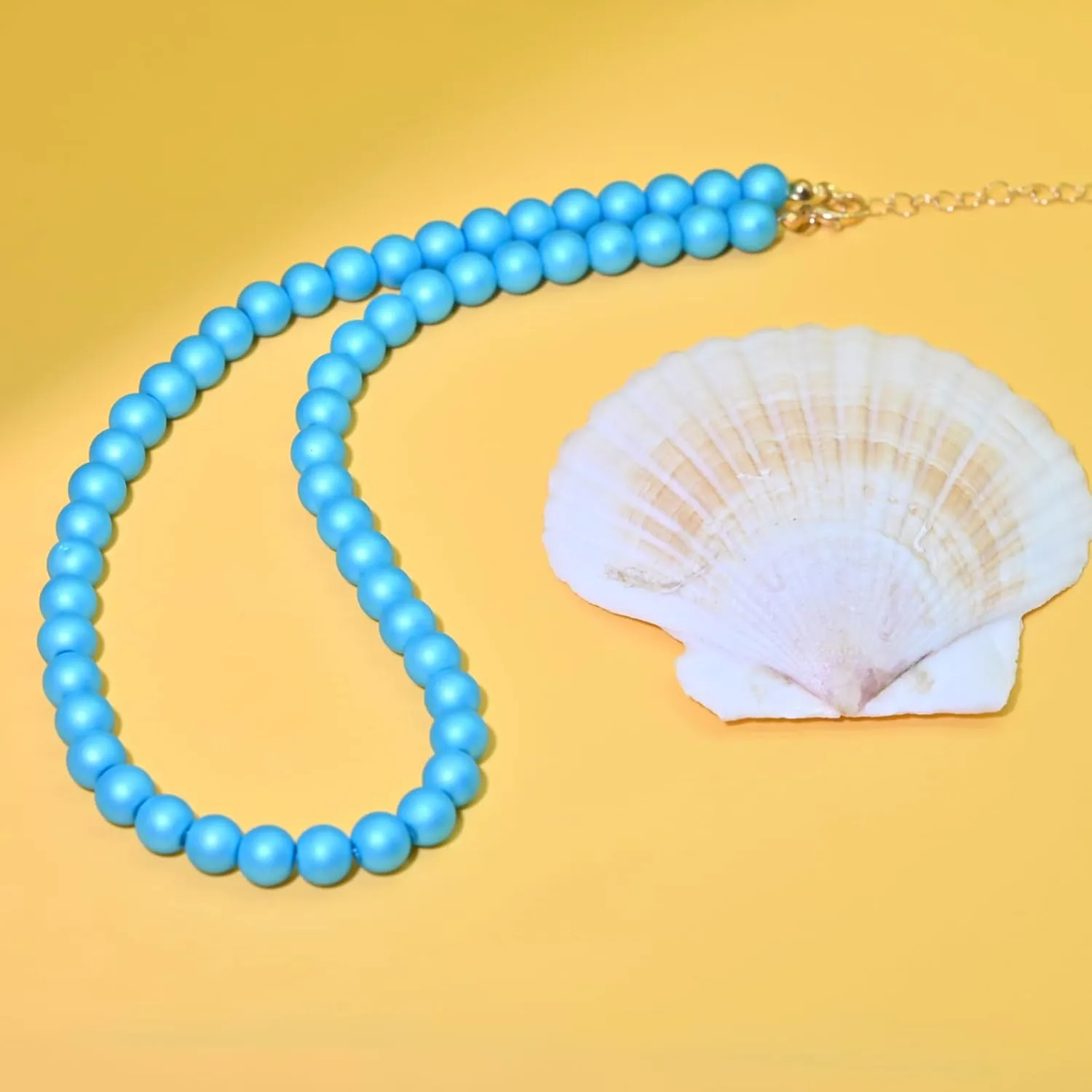 Colorful Mood Choker Baroque Bead Imitation Pearls Necklace, Women, Adults Simple Silver Dainty Pearl Necklaces for easy match
