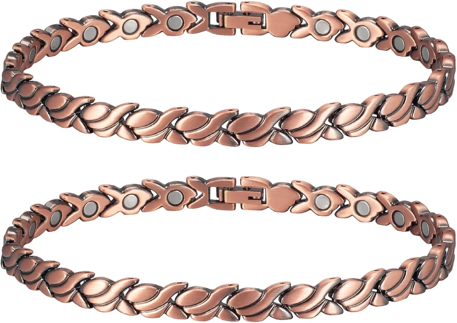 Copper Magnetic Anklet for Women, Pure Copper Ankle Bracelet with Magnet(0055Q) (2)