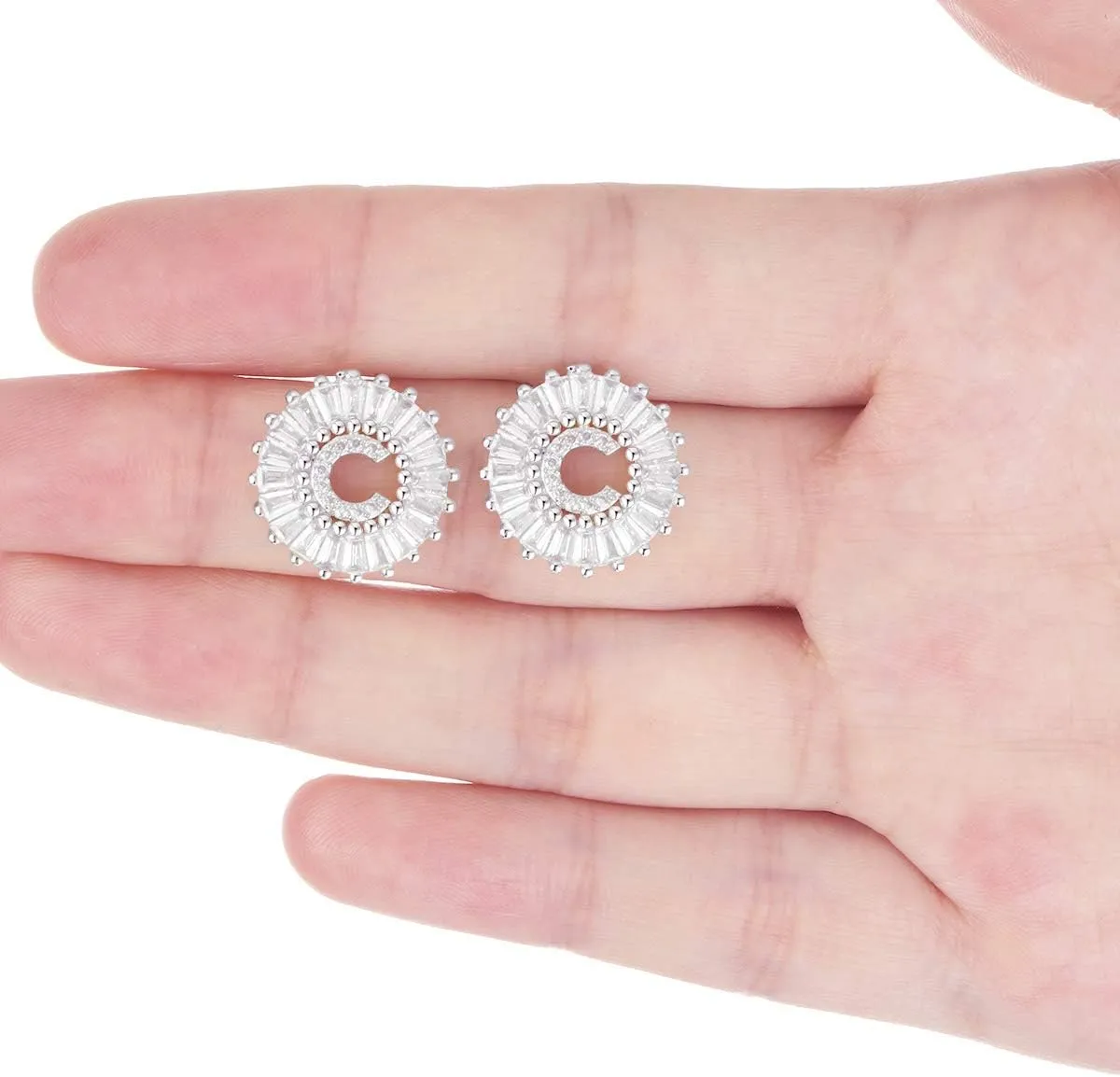 Cottvott Charms A-Z Alphabet Stud Earrings Women Initial Letter Earrings Jewelry 3 Colors