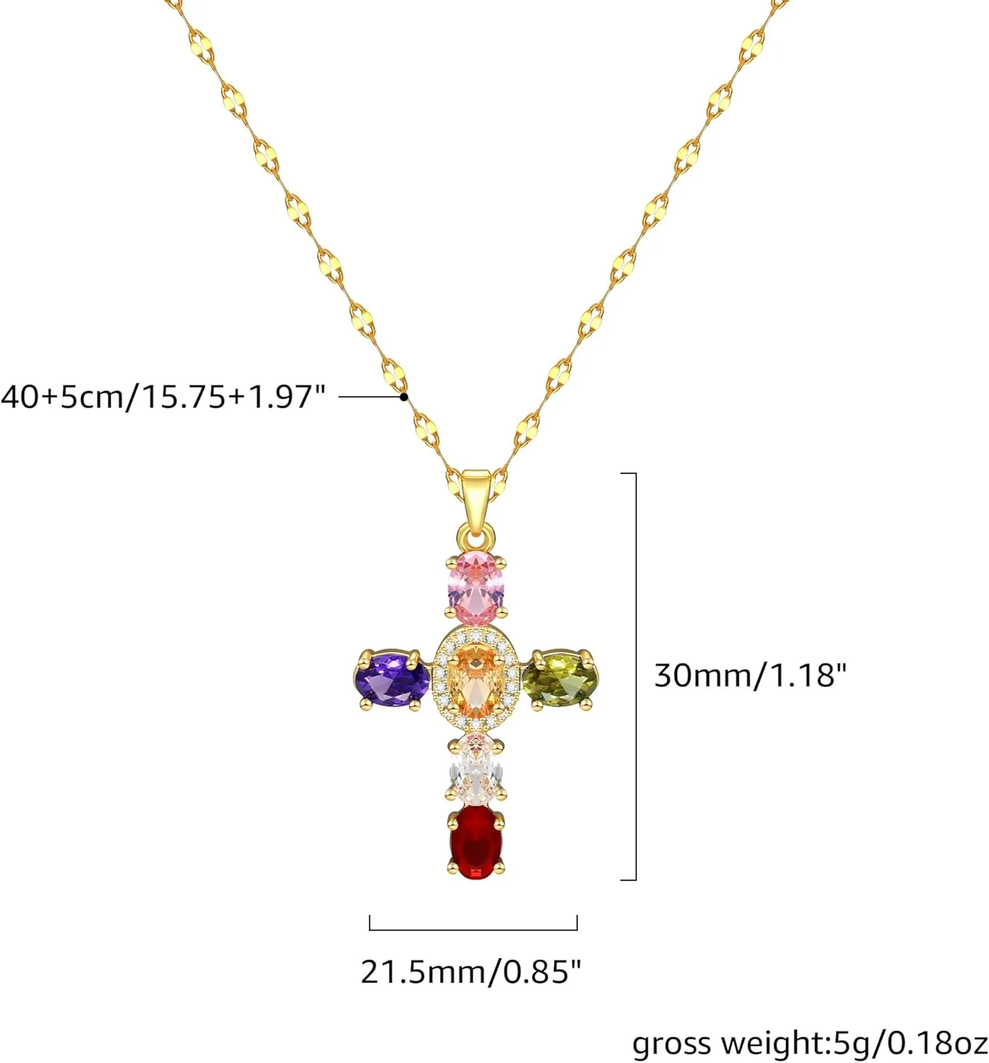 cross necklace for Women Oval Cut Cubic zirconia Cross Necklace Jewellery Cross Charm Chain Necklaces Cubic Zirconia Rhinestone Necklace Birthday Mothers Day Gifts