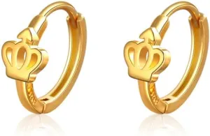 Crown Small Hoop Earrings for Women S925 Sterling Silver Dainty Huggie Hoops Earrings Minimalist Princess Crown Cartilage Earrings Christmas Hypoallergenic Ear Jewelry