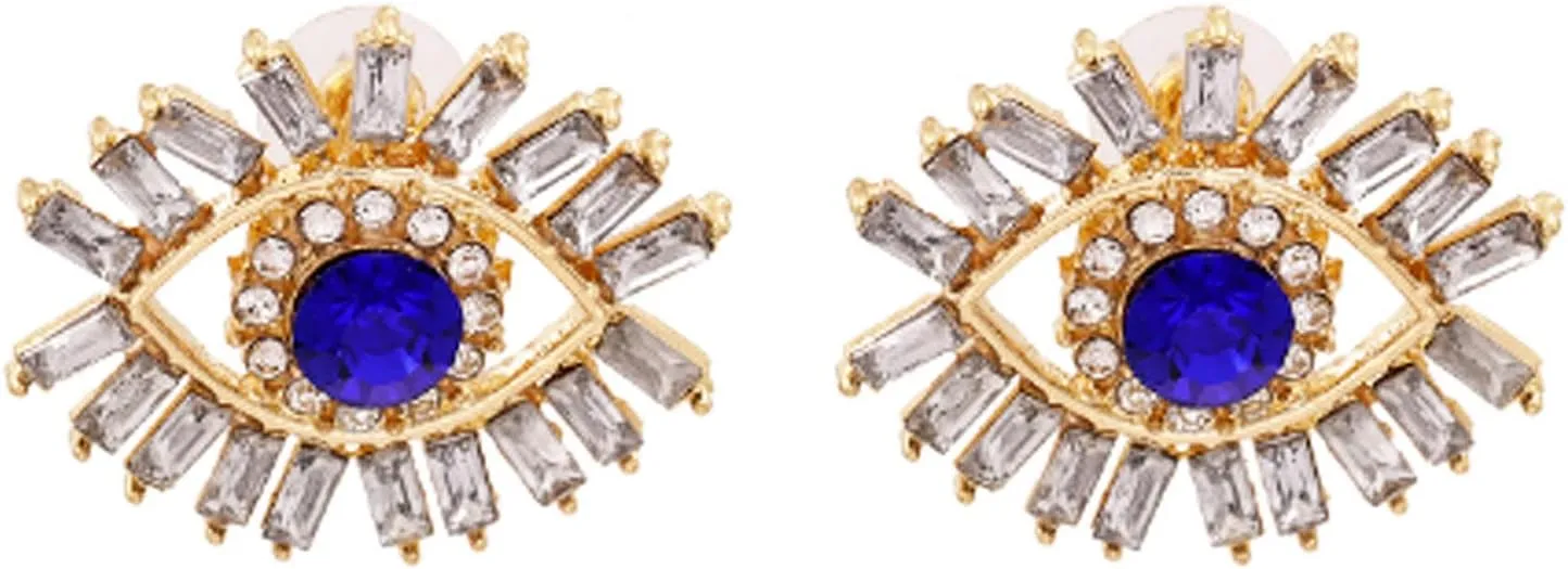 Crystal Evil Eyes Drop Earrings Fashion Unique Abstract Eyes Rhinestone Dangle Earring for Women Exaggerated Jewelry