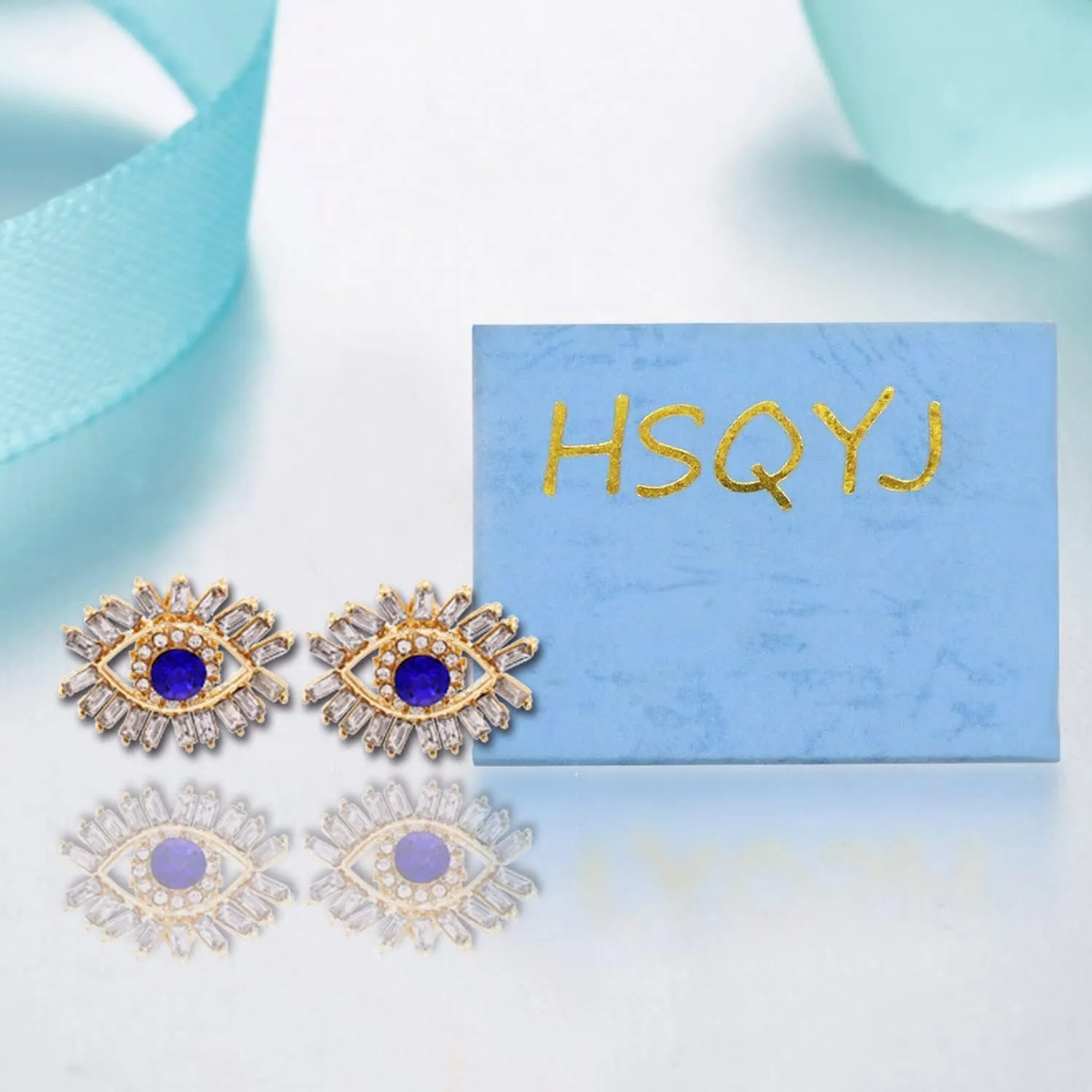 Crystal Evil Eyes Drop Earrings Fashion Unique Abstract Eyes Rhinestone Dangle Earring for Women Exaggerated Jewelry