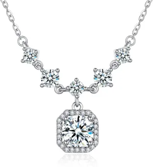 Cubic Zirconia Pendant Necklace for Women,Dainty Sterling Silver Jewelry Gifts for Women And Friends