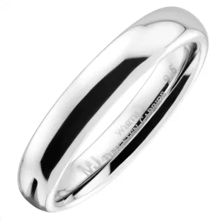 Custom Engraved Custom Classic Mirror Polished White Tungsten Carbide 3mm to 10mm COMFORT FIT Wedding Band Ring