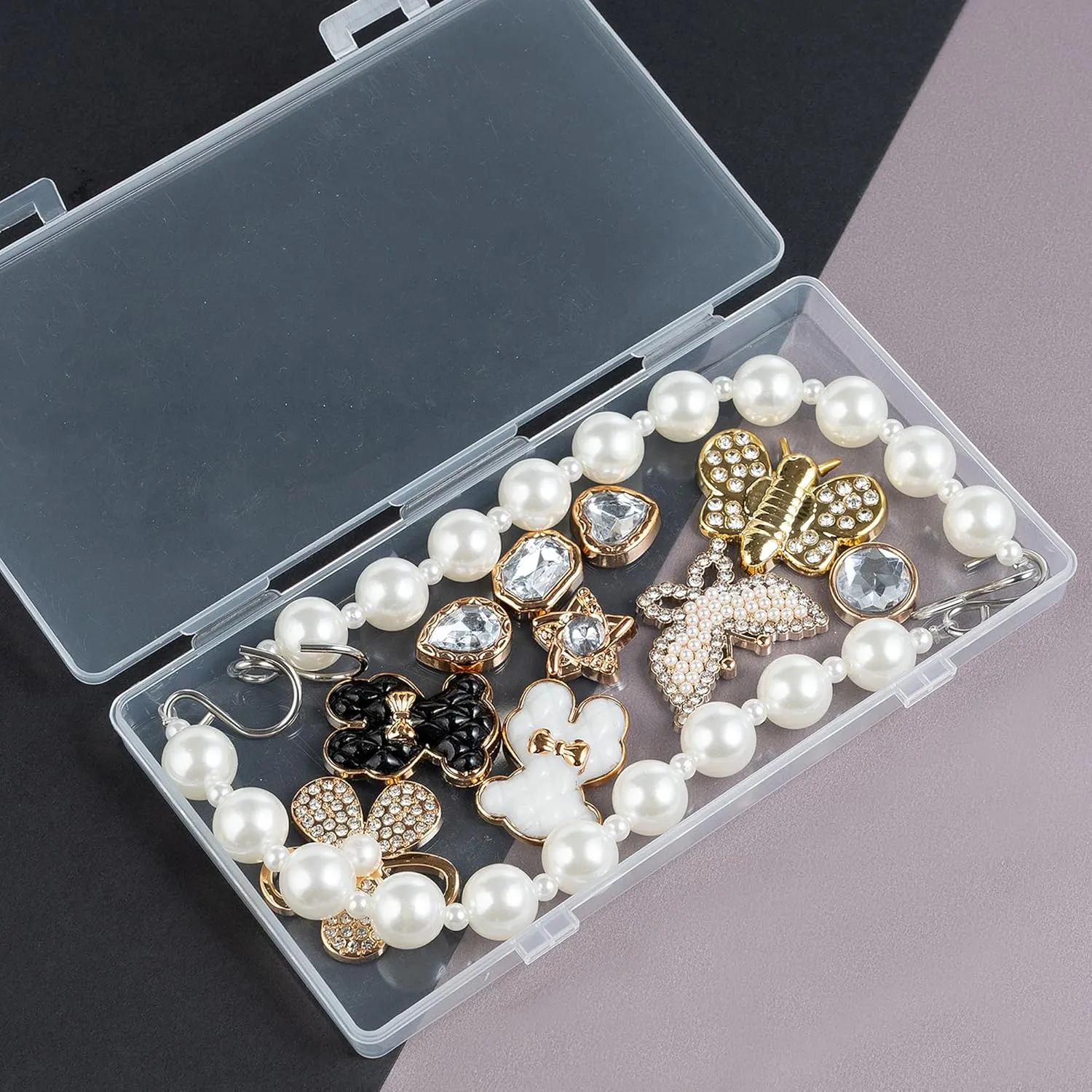 Cute Pearl Flower Shoe Charms for Girls, Luxury Jewelry Designer Charms for Women Pink