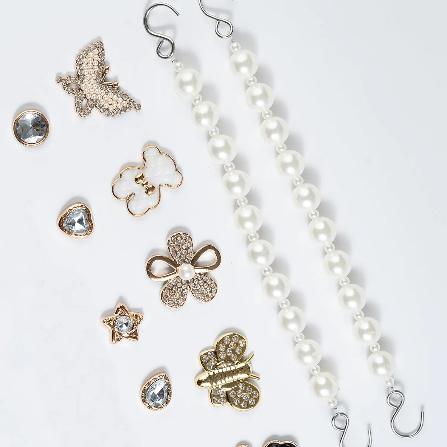Cute Pearl Flower Shoe Charms for Girls, Luxury Jewelry Designer Charms for Women Pink