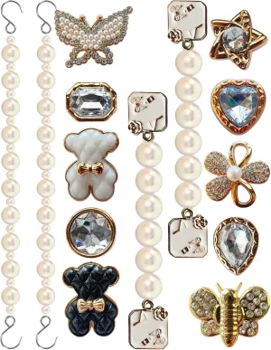 Cute Pearl Flower Shoe Charms for Girls, Luxury Jewelry Designer Charms for Women Pink