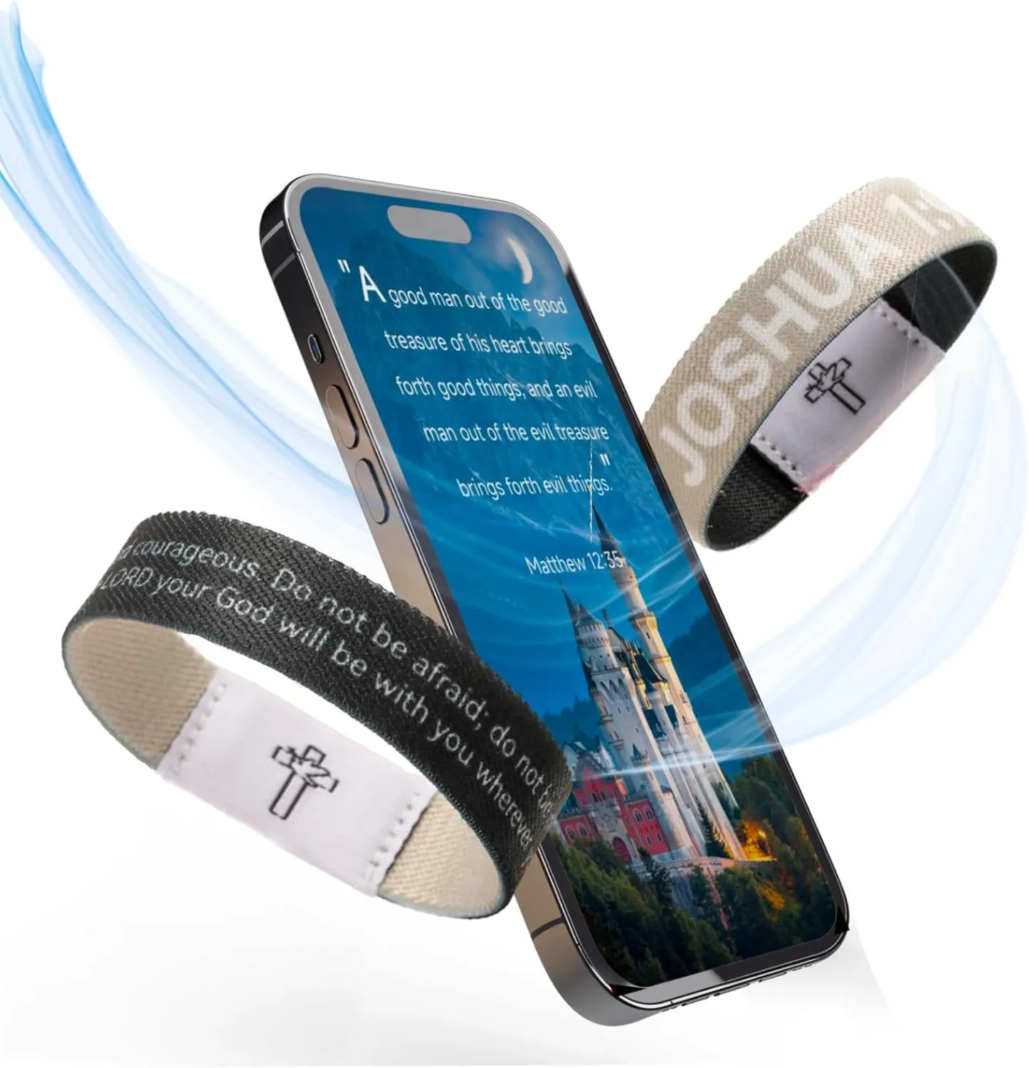 Daily Bible Verse Bracelet Scan for Men Women, Wearable Bible Bracelet Christian Scripture Bracelets Catholic Inspirational Religious Faith Gifts
