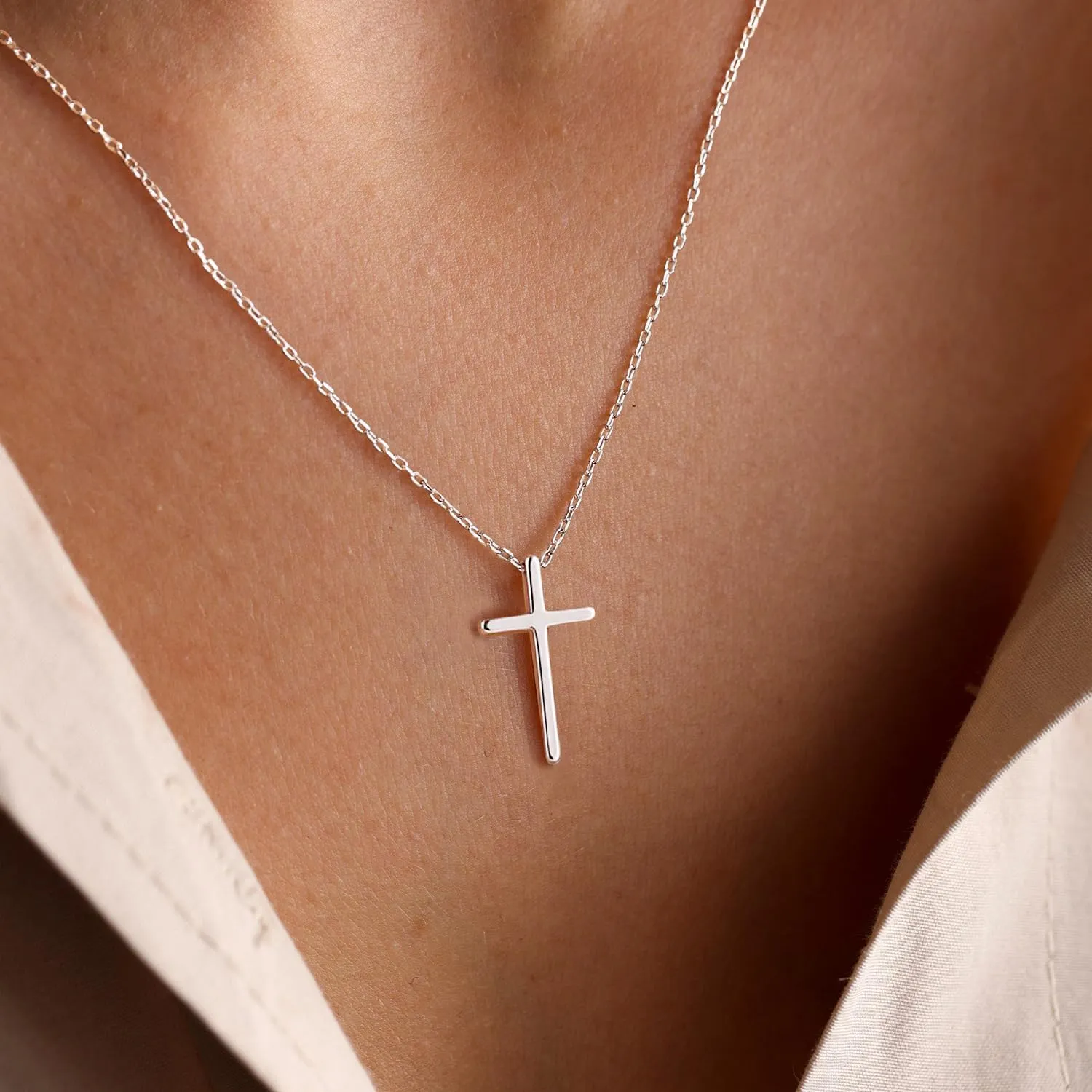 DIBOLA Cross Necklace for Women, 14K Real Gold Plated Tiny Small Cross Necklace Simple Dainty Cross Pendant Necklace Cute Layered CZ Cross Necklace Gold Chain Choker Necklaces Set for Womens Trendy Jewelry Gifts