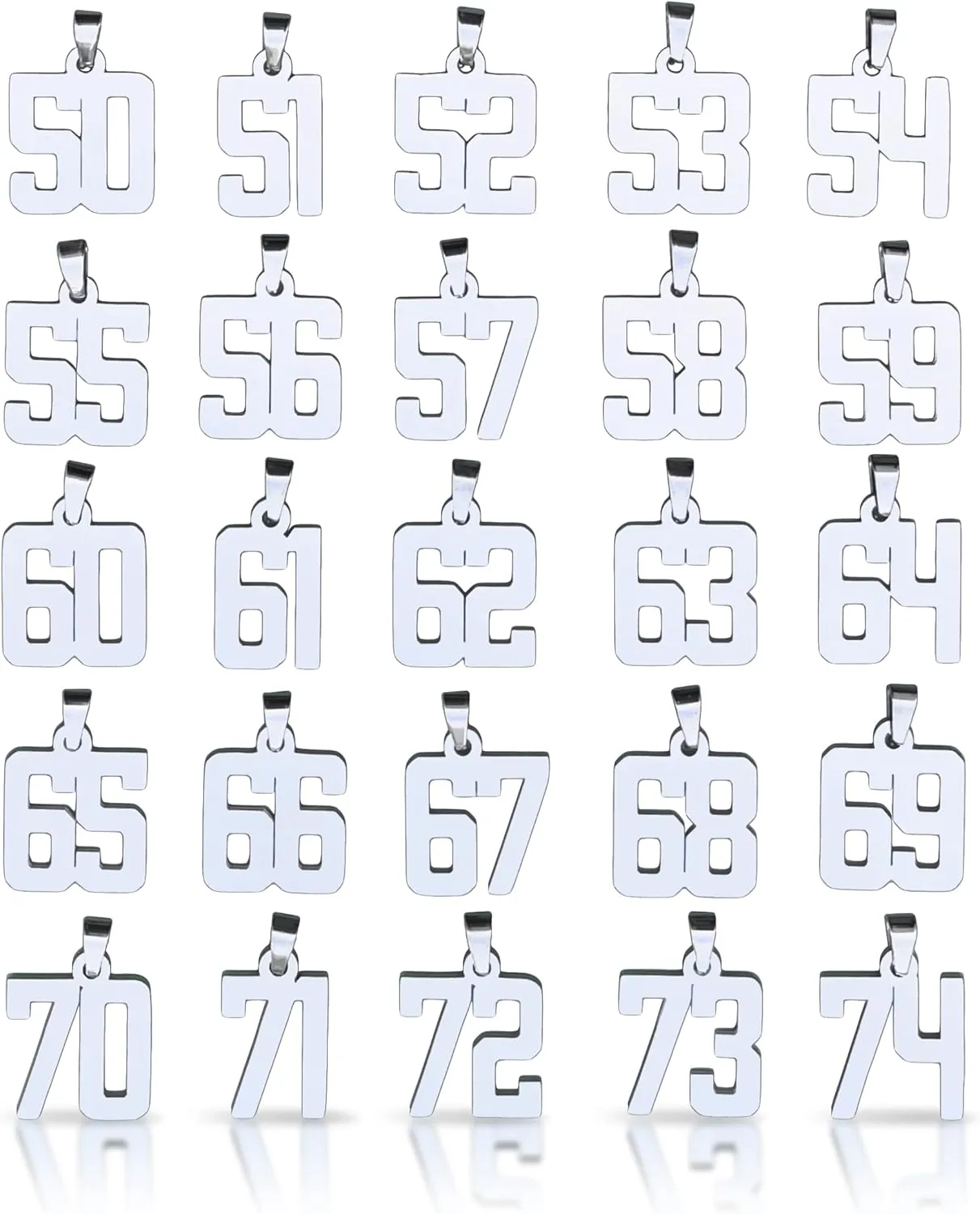 Elite Athletic Gear 00-99 Custom Number Pendant With Chain Necklace - Stainless Steel