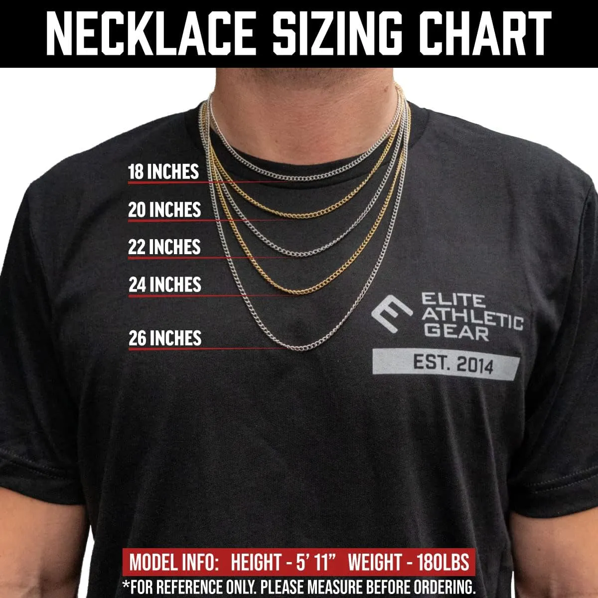 Elite Athletic Gear 00-99 Custom Number Pendant With Chain Necklace - Stainless Steel