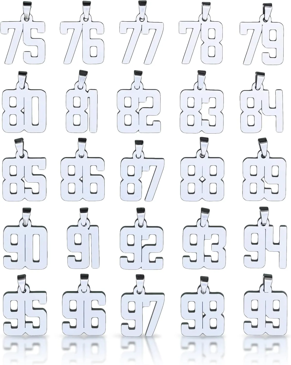 Elite Athletic Gear 00-99 Custom Number Pendant With Chain Necklace - Stainless Steel