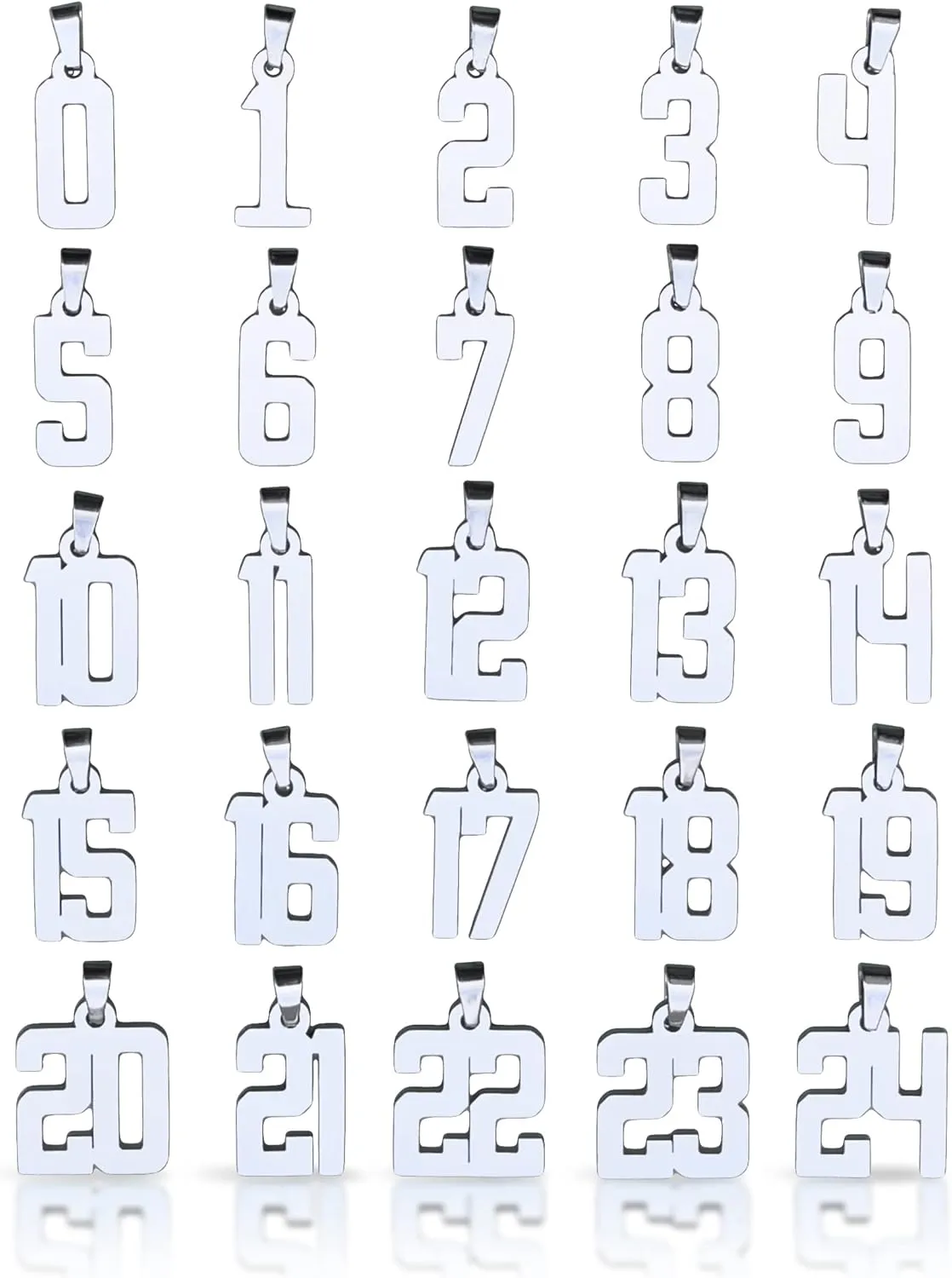 Elite Athletic Gear 00-99 Custom Number Pendant With Chain Necklace - Stainless Steel
