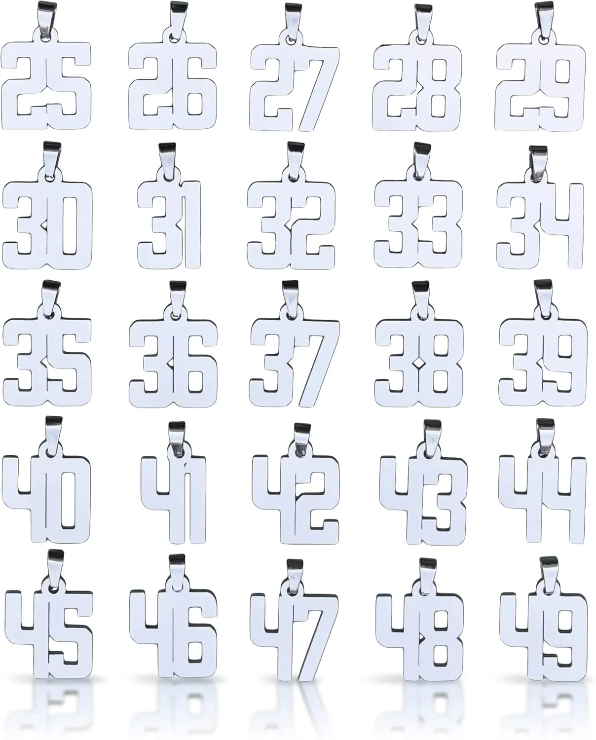Elite Athletic Gear 00-99 Custom Number Pendant With Chain Necklace - Stainless Steel