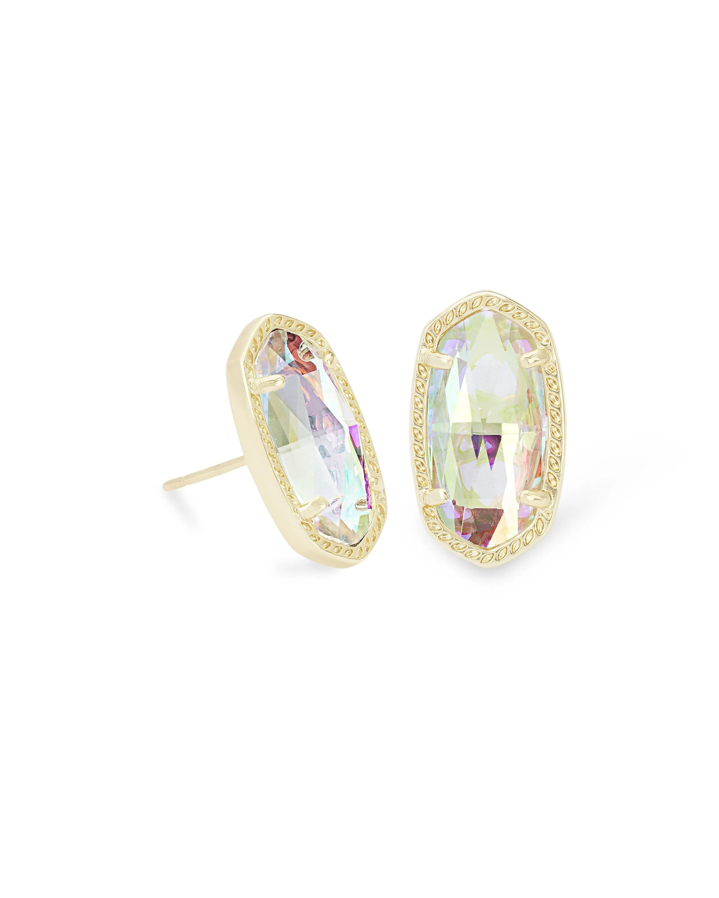 Ellie Gold Stud Earrings in Dichroic Glass | KENDRA SCOTT