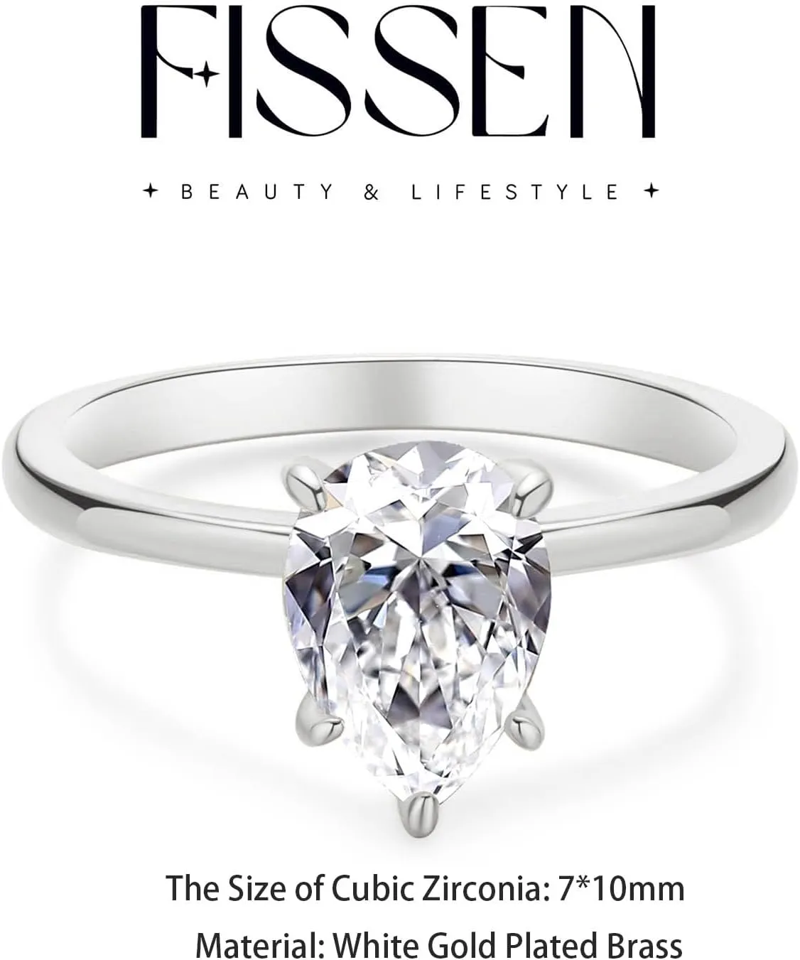 Engagement Rings for Women 14K Gold Plated Pear Cubic Zirconia Ring Dainty Gold Promise Ring Wedding Band Rings for Women Trendy Gold Jewelry
