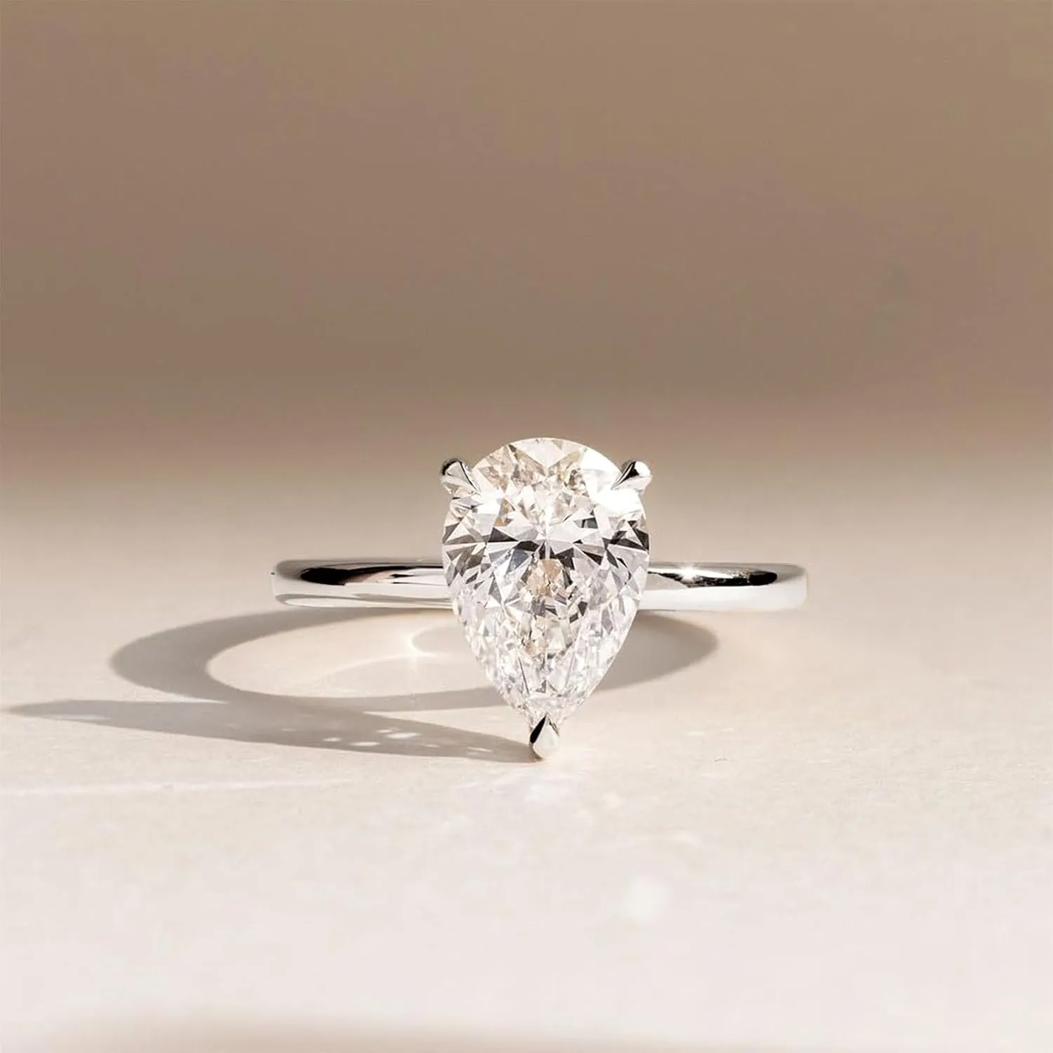 Engagement Rings for Women 14K Gold Plated Pear Cubic Zirconia Ring Dainty Gold Promise Ring Wedding Band Rings for Women Trendy Gold Jewelry