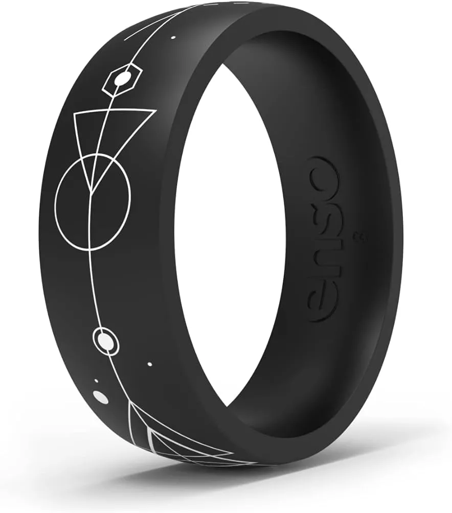 Enso Rings Space Printed Silicone Ring - Comfortable and Flexible Design
