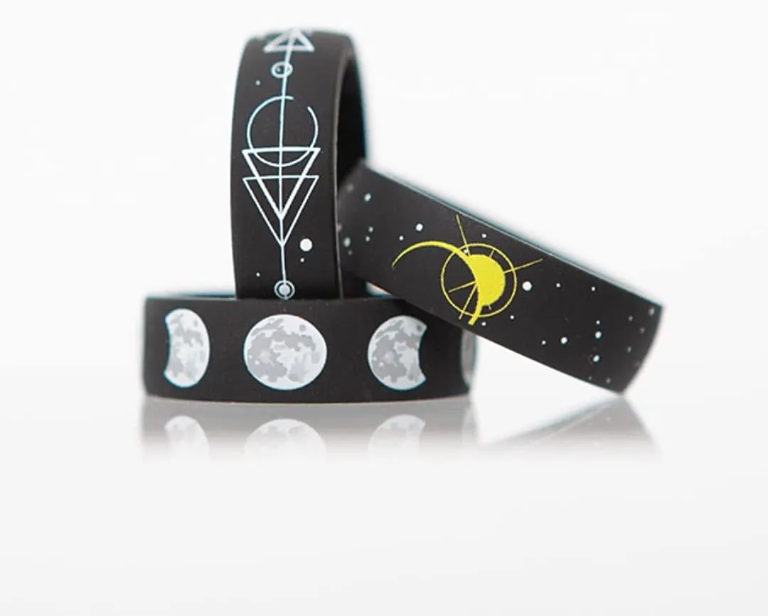 Enso Rings Space Printed Silicone Ring - Comfortable and Flexible Design