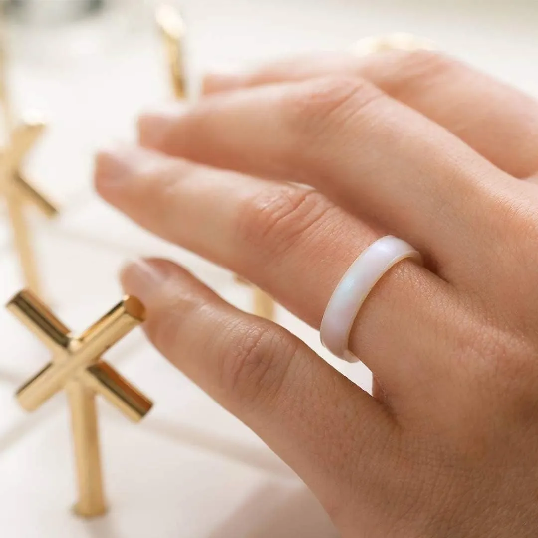 Enso Rings Thin Birthstone Silicone Ring  Unisex Wedding Engagement Band  Comfortable Breathable Band  4.3mm Wide, 1.75mm Thick