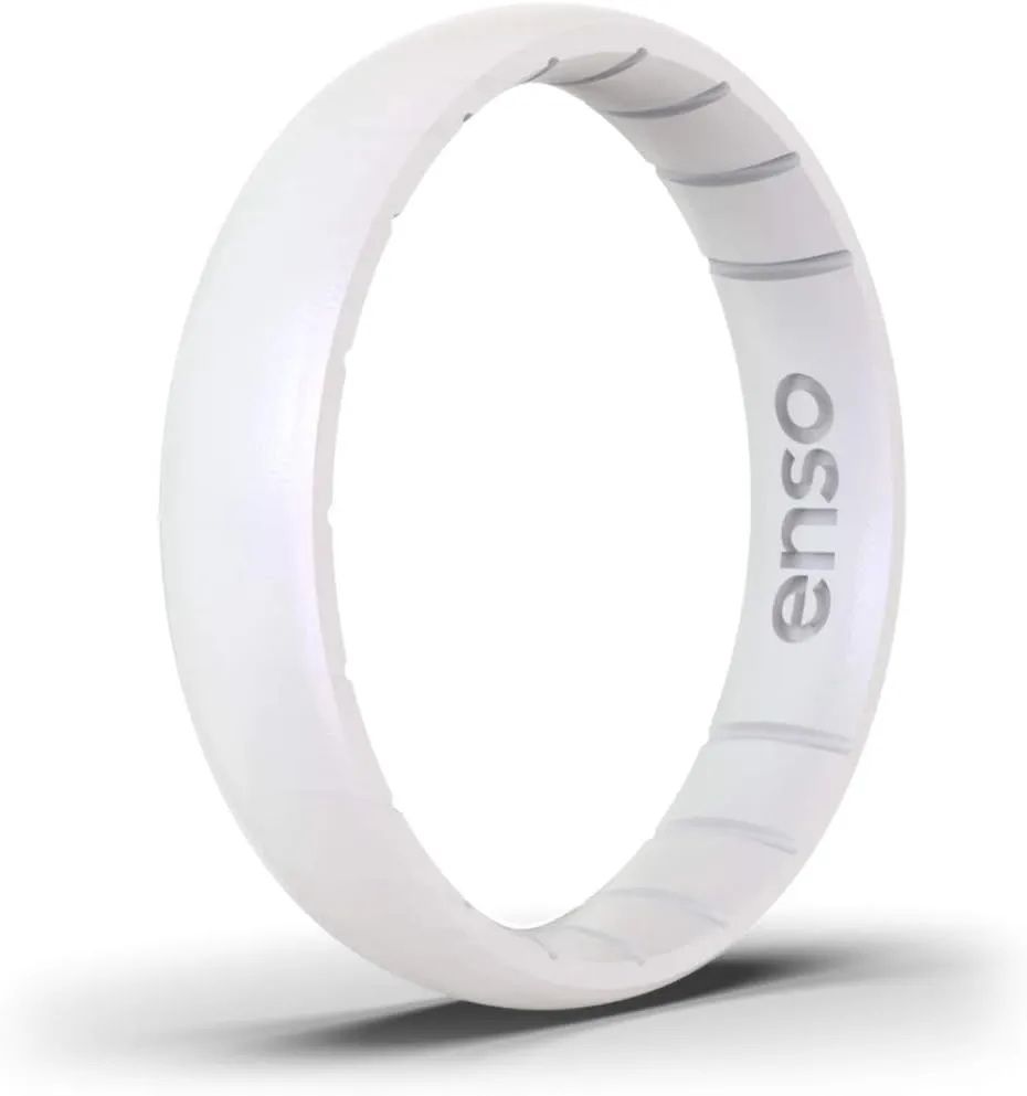 Enso Rings Thin Birthstone Silicone Ring  Unisex Wedding Engagement Band  Comfortable Breathable Band  4.3mm Wide, 1.75mm Thick