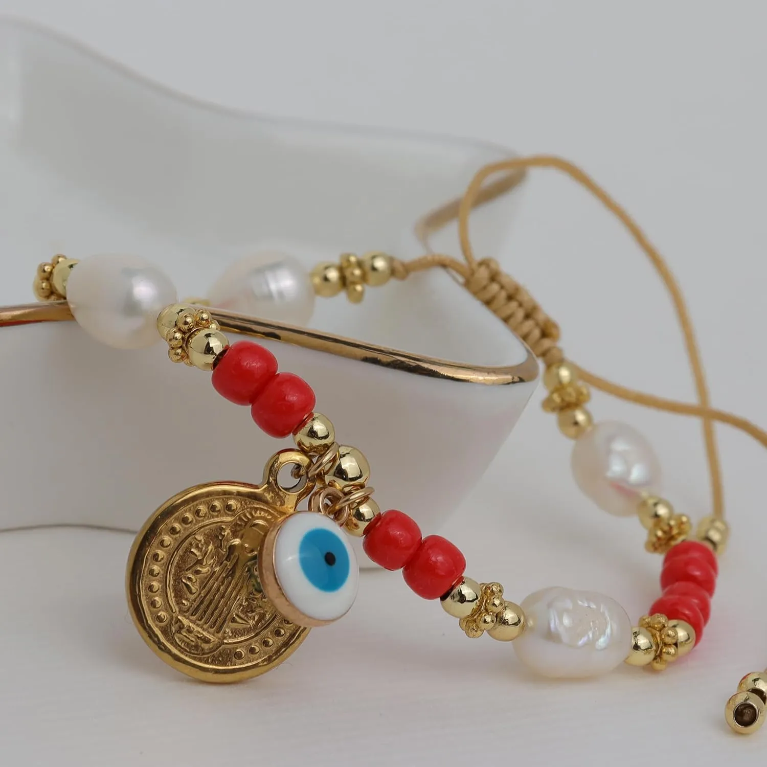 Evil Eye Protection Bead Bracelets for Women Girls, Handmade String Beaded Bracelet Adjustable Jewelry Gifts