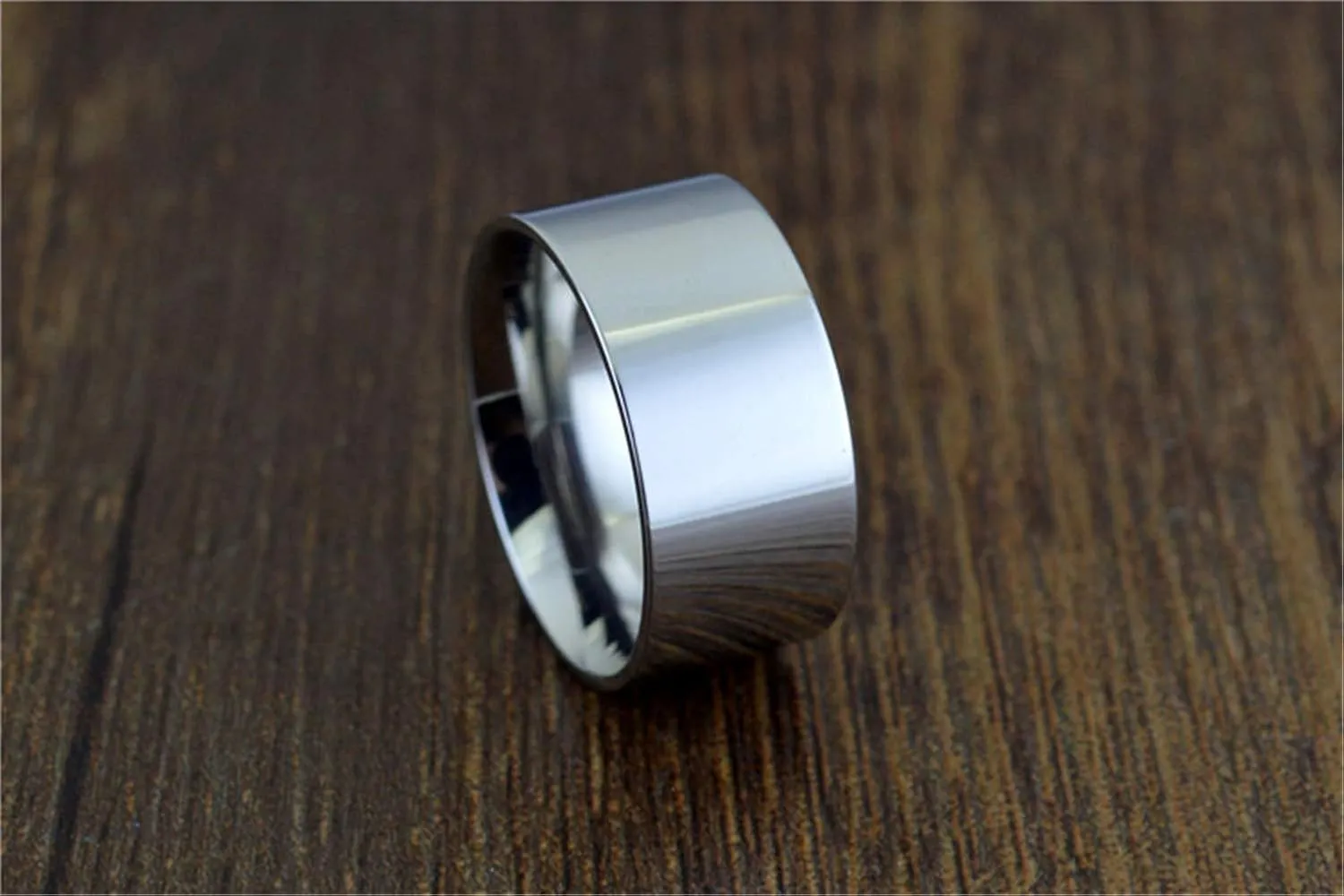 Fashion Month Men Women 10mm Wide Stainless Steel Ring Silver Rose 18k Gold Big Cool Band Polished Flat Top Comfort Fit